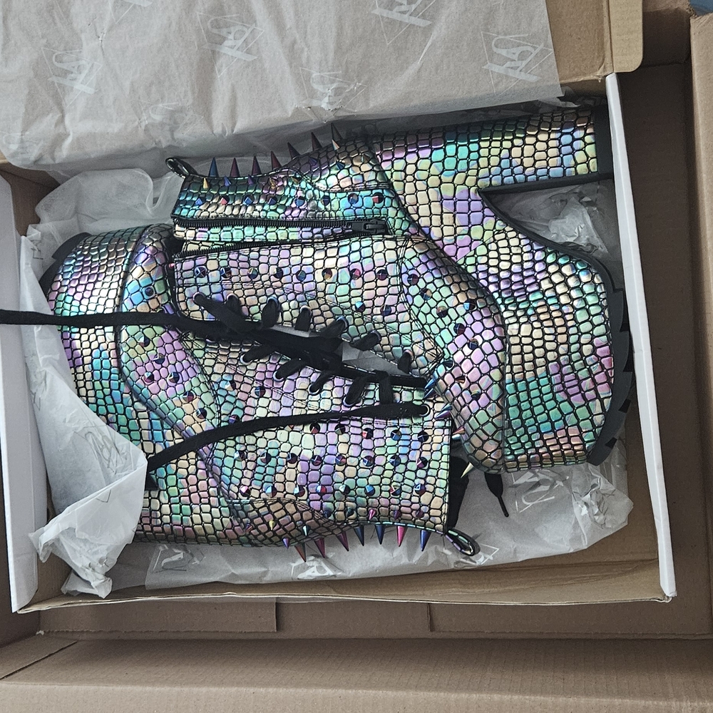 YRU Holographic Rare Dragon Spike Multicolor Platform Shoes